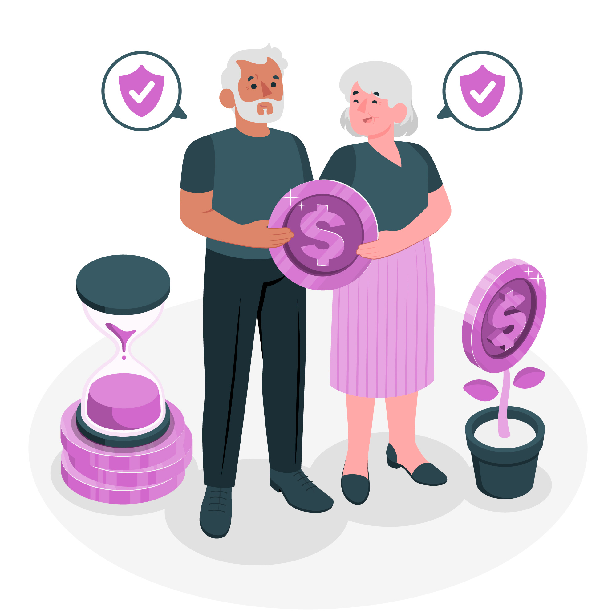 vettoriale-fondo-pensione-coppia-anziana