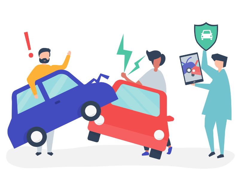 Un agente assicurativo che risolve un incidente automobilistico